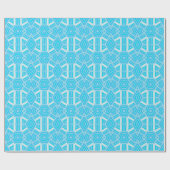 Blue Hexagon Diamond-Muster-Mischung Giftpackpapie Geschenkpapier (Flach)