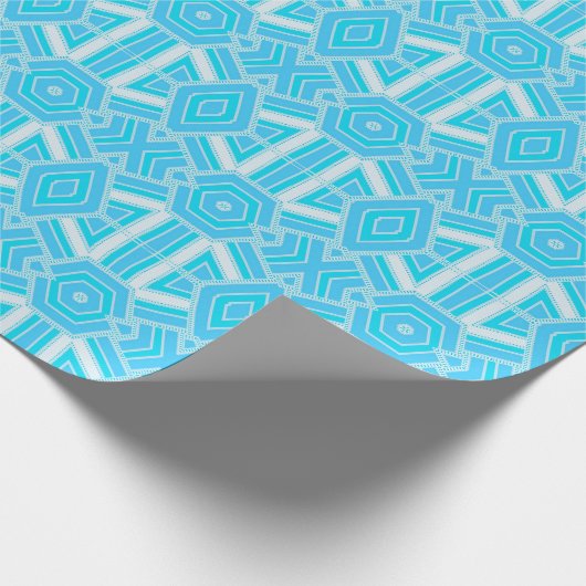 Blue Hexagon Diamond-Muster-Mischung Giftpackpapie Geschenkpapier (Ecke)