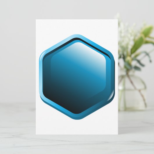 Blue Hexagon Einladungen (Stehend Vorderseite)