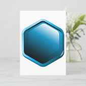 Blue Hexagon Einladungen