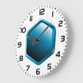 Blue Hexagon Große Wanduhr (Winkel)