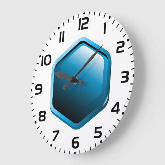 Blue Hexagon Große Wanduhr (Winkel)