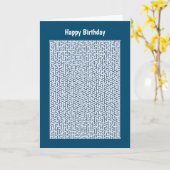 Blue Hexagon Maze Birthday Card Karte (Gelbe Blume)