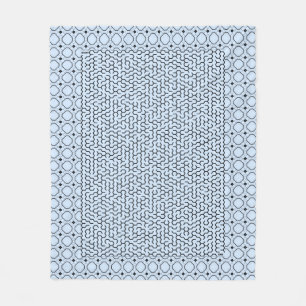 Blue Hexagon Maze Fleecedecke