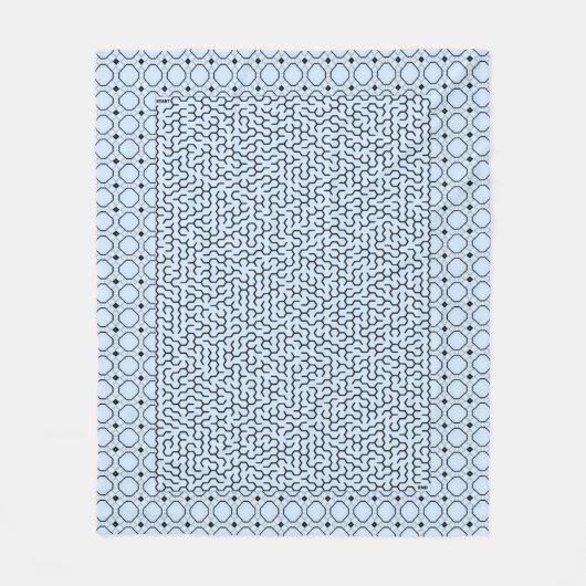 Blue Hexagon Maze Fleecedecke (Vorderseite)