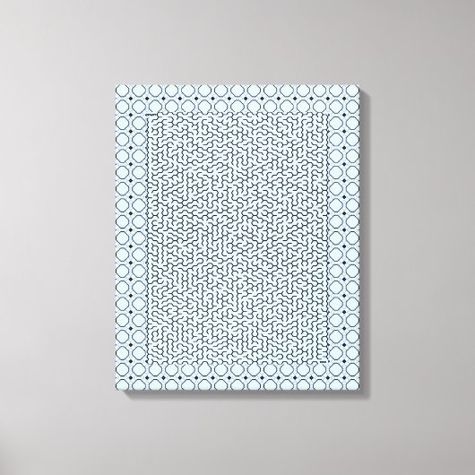 Blue Hexagon Maze Leinwanddruck (Vorderseite)