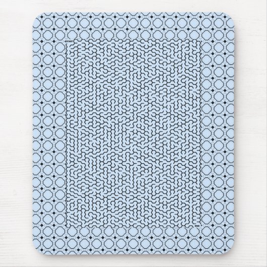 Blue Hexagon Maze Mousepad (Vorne)