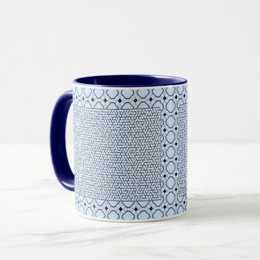 Blue Hexagon Maze Tasse (Vorderseite Links)