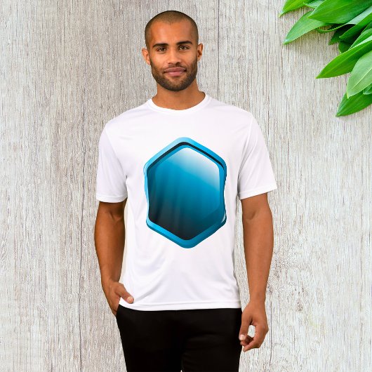 Blue Hexagon Mens Active T-Shirt
