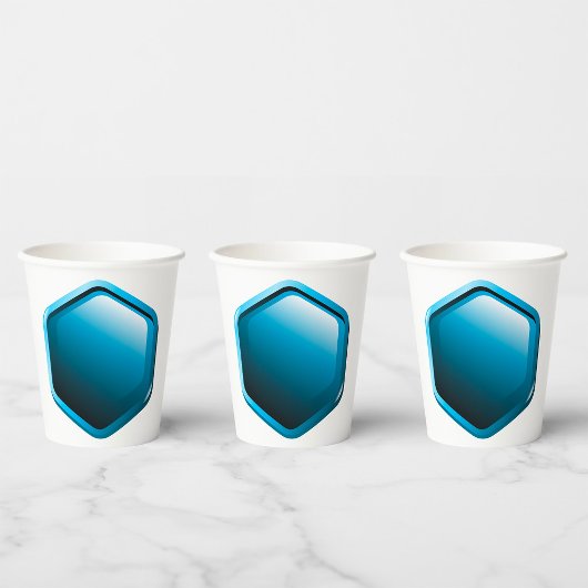 Blue Hexagon Pappbecher