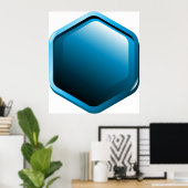 Blue Hexagon Poster (Heimbüro)