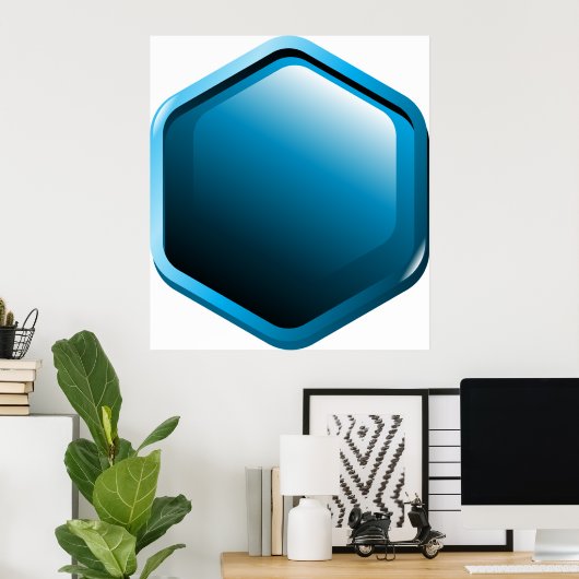 Blue Hexagon Poster (Heimbüro)