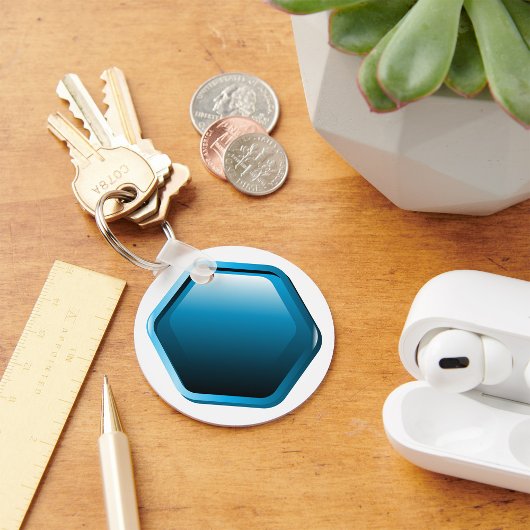 Blue Hexagon Schlüsselanhänger