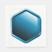 Blue Hexagon Shape Paper Napkins Serviette (Vorderseite)