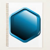 Blue Hexagon Spiral Planner Planer (Vorderseite)