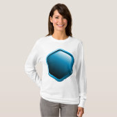 Blue Hexagon Womens Langärmel T-Shirt (Vorne ganz)