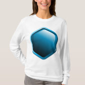 Blue Hexagon Womens Langärmel T-Shirt (Vorderseite)