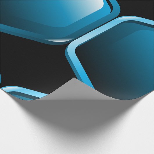 Blue Hexagon Wrapping Paper Geschenkpapier