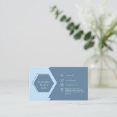 Blue Hexagons Business Card Visitenkarte (Stehend Vorderseite)