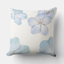 Blue hibiscus  throw pillow