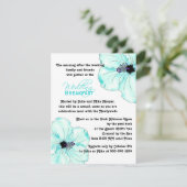 Blue Hibiskus Art Wedding Frühstück Einladung (Stehend Vorderseite)