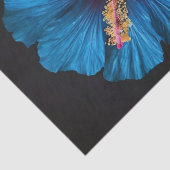 Blue Hibiskus Blume auf Schwarz, Decoupage Seidenpapier (Detail)