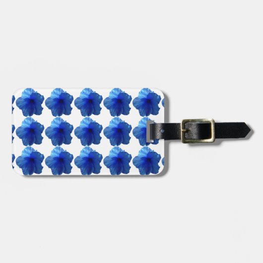 Blue Hibiskus Blume Gepäckanhänger (Vorderseite horizontal)