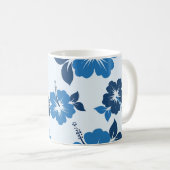 Blue Hibiskus Blume Kaffeetasse (VorderseiteRechts)
