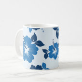 Blue Hibiskus Blume Kaffeetasse (Vorderseite Links)