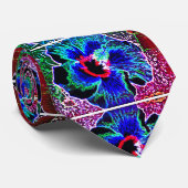 Blue Hibiskus Blume Krawatte (Gerollt)