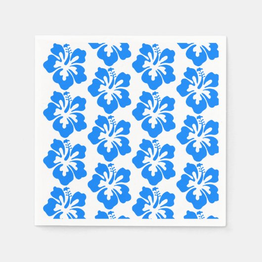 Blue Hibiskus Hawaiian Blume Luau Birthday Serviette (Vorderseite)
