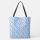 Blue Hibiskus Mit Monogramm Tote Bag Tasche (Rückseite)