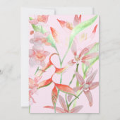 Blue Hibiskus, Orange Heliconia Blume Hochzeit Einladung (Rückseite)