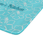 Blue Hibiskus Personalisiert Cutting Board Schneidebrett (Ecke)
