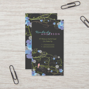 Blue Hibiskus Swallow Birds Eleganter Garten Visitenkarte