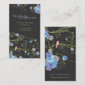 Blue Hibiskus Swallow Birds Eleganter Garten Visitenkarte (Vorne/Hinten)