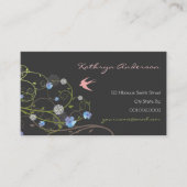 Blue Hibiskus Swallow Birds Eleganter Garten Visitenkarte (Vorderseite)