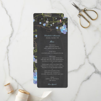 Blue Hibiskus & Swallows Blumenkhalkboard Hochzeit Programm