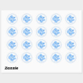 Blue Hibiskus Wedding Sticker (Blatt)