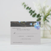 Blue Hibiskus Wirbel & Swallows Blumenzwiebeln RSVP Karte (Stehend Vorderseite)