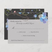 Blue Hibiskus Wirbel & Swallows Blumenzwiebeln RSVP Karte (Vorne/Hinten)
