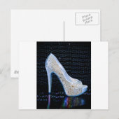 Blue High Heel Postkarte (Vorne/Hinten)