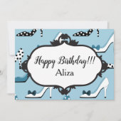 Blue High Heels 40. Geburtstag Party Einladung (Vorderseite)