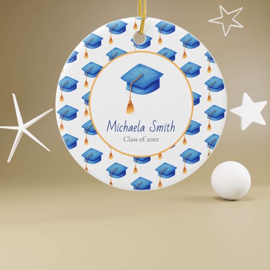Blue High School Abschluss Keepake Weihnachten Keramik Ornament