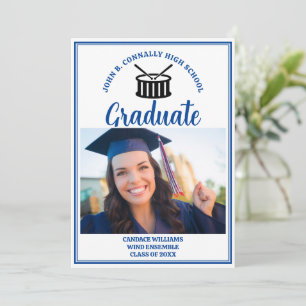 Blue High School Band Foto Abschluss Ankündigung