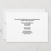 Blue High School Band Foto Graduation Party Einladung (Rückseite)