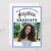 Blue High School Choir Foto Abschluss Ankündigung (Vorne/Hinten)