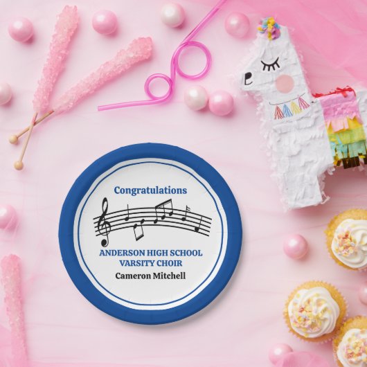 Blue High School Chor Custom Party Pappteller (Party)