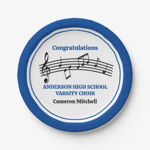 Blue High School Chor Custom Party Pappteller