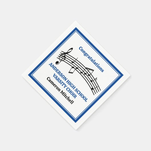 Blue High School Chor Custom Party Serviette (Ecke)